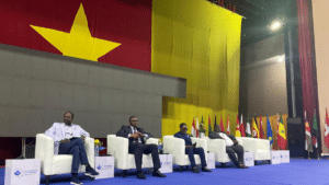Panel de discussion de l'AIMF sur l'assainissement inclusif lors du 23e Forum AfWASA 2026 à Yaoundé, Cameroun.