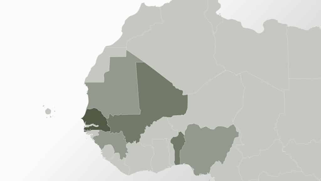 Carte ou illustration de l'Initiative Sahel pour la paix et le développement, projets transfrontaliers AIMF.